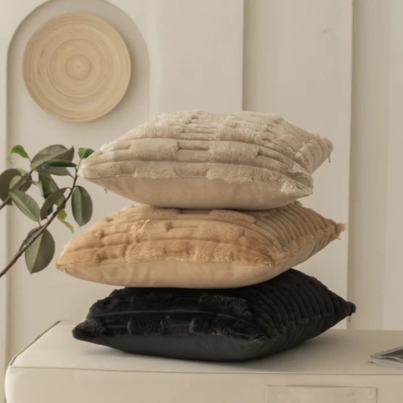 Coussins Velours Décoratifs 45cm — Set 2 Couleurs Tendance