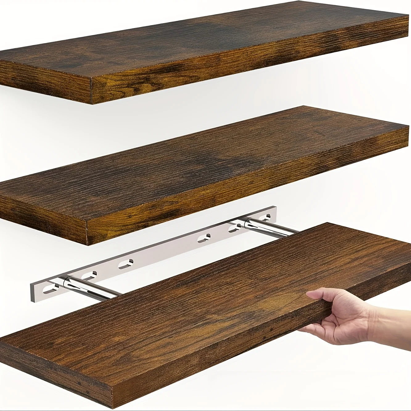 Étagère flottante bois – installation sans trou mur