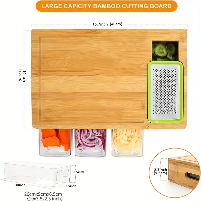 Planche Bambou - rainures anti-jus