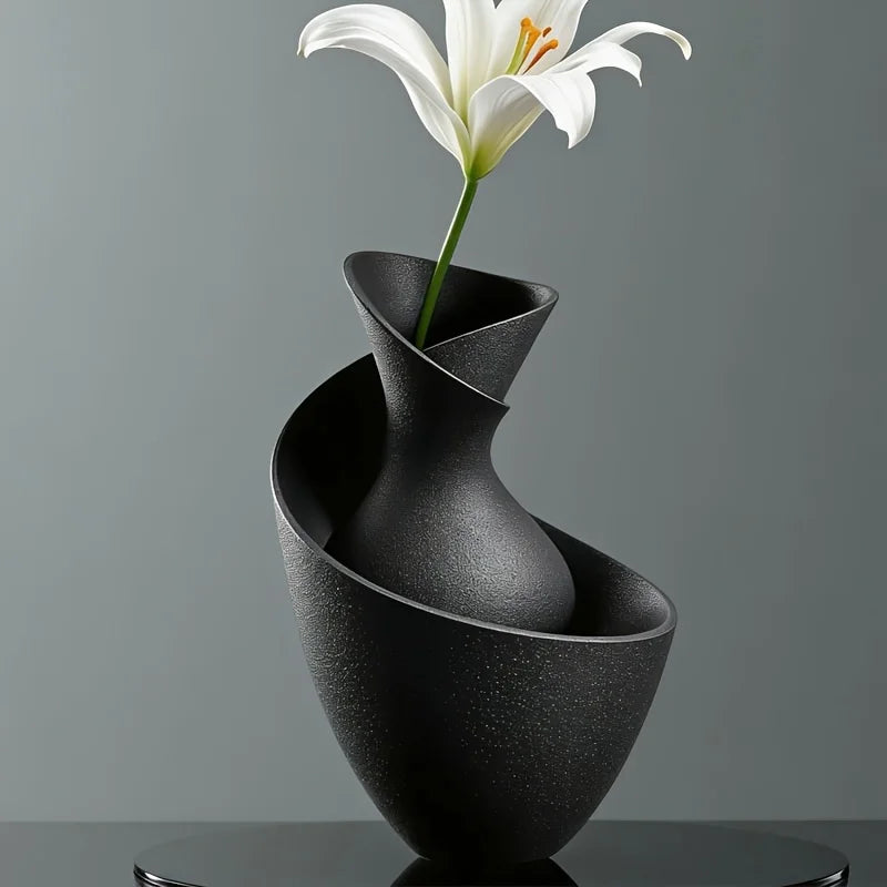 Vase céramique minimaliste – fleurs séchées déco