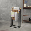 Porte-Serviettes Bambou Mural 3 Barres — Salle de Bain Nature