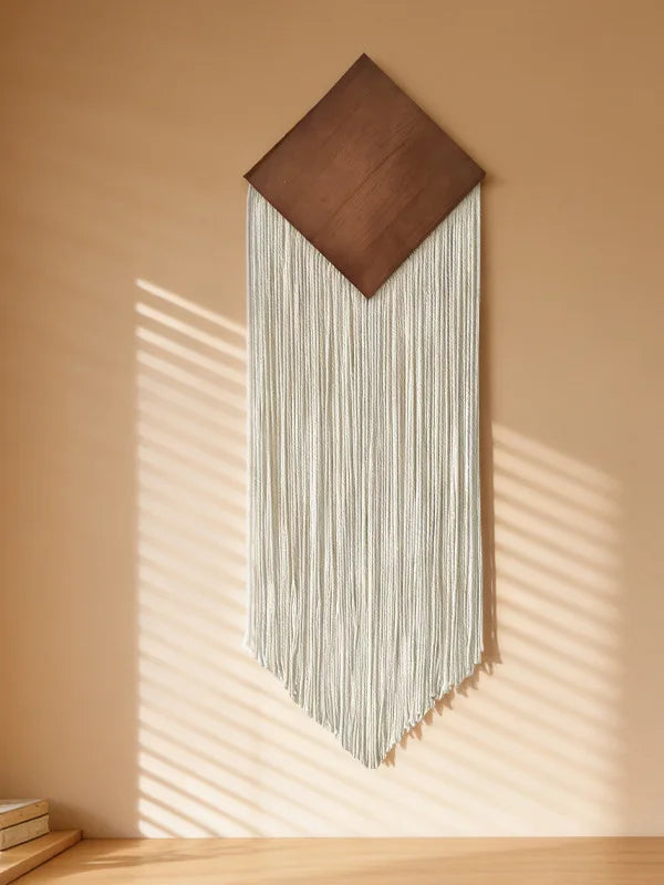 Macramé Mural Décoratif Bohème — Fait Main Coton 60cm