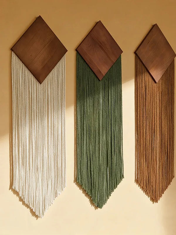 Macramé Mural Décoratif Bohème — Fait Main Coton 60cm