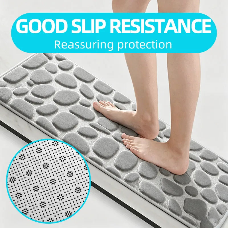 Tapis de Bain Absorbant Anti-Dérapant — Séchage Rapide