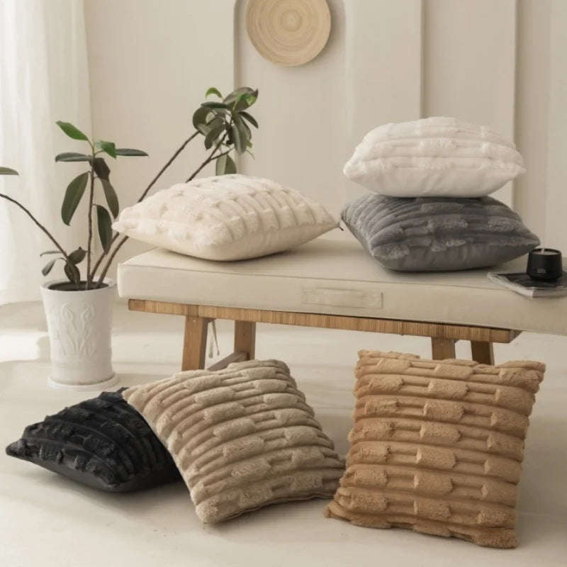 Coussins Velours Décoratifs 45cm — Set 2 Couleurs Tendance