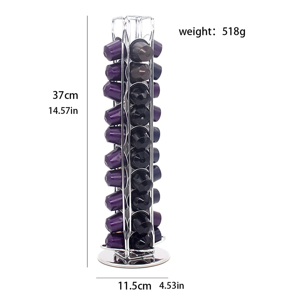 Support Dosettes Café Rotatif 40 Capsules — Compatible Nespresso