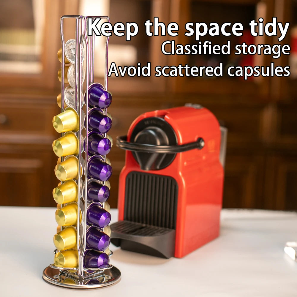 Support Dosettes Café Rotatif 40 Capsules — Compatible Nespresso