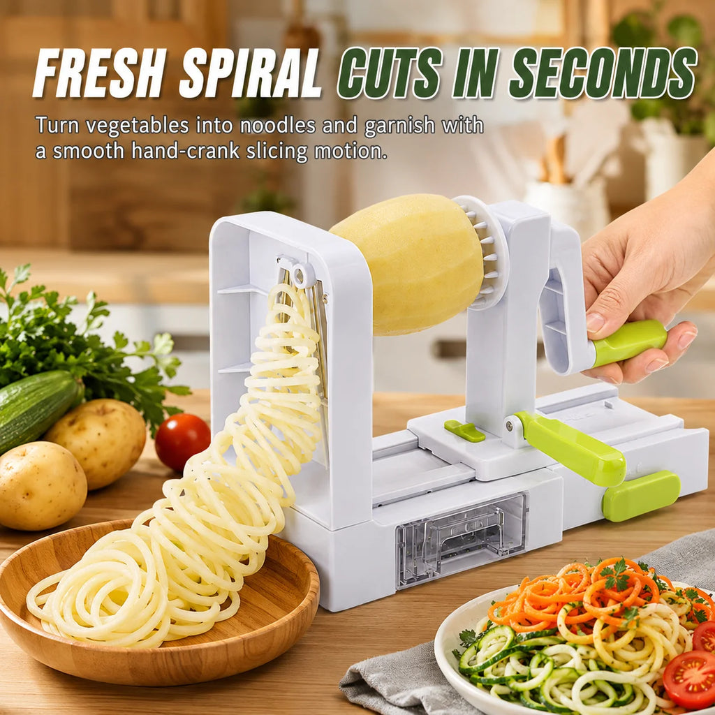 Spiraliseur Légumes 5-en-1 Manuel — Tagliatelles Courgettes Carottes