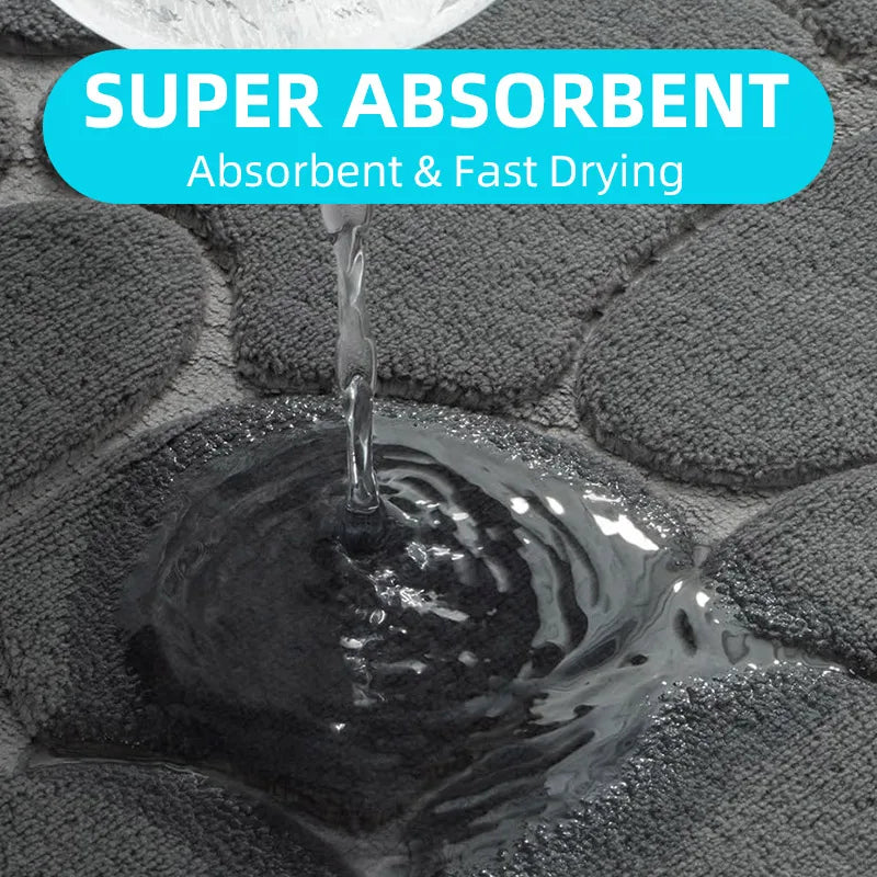 Tapis de Bain Absorbant Anti-Dérapant — Séchage Rapide