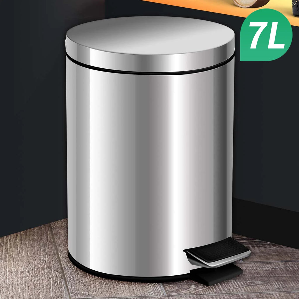 Poubelle de Cuisine Pédale Inox 12L — Design Silencieux