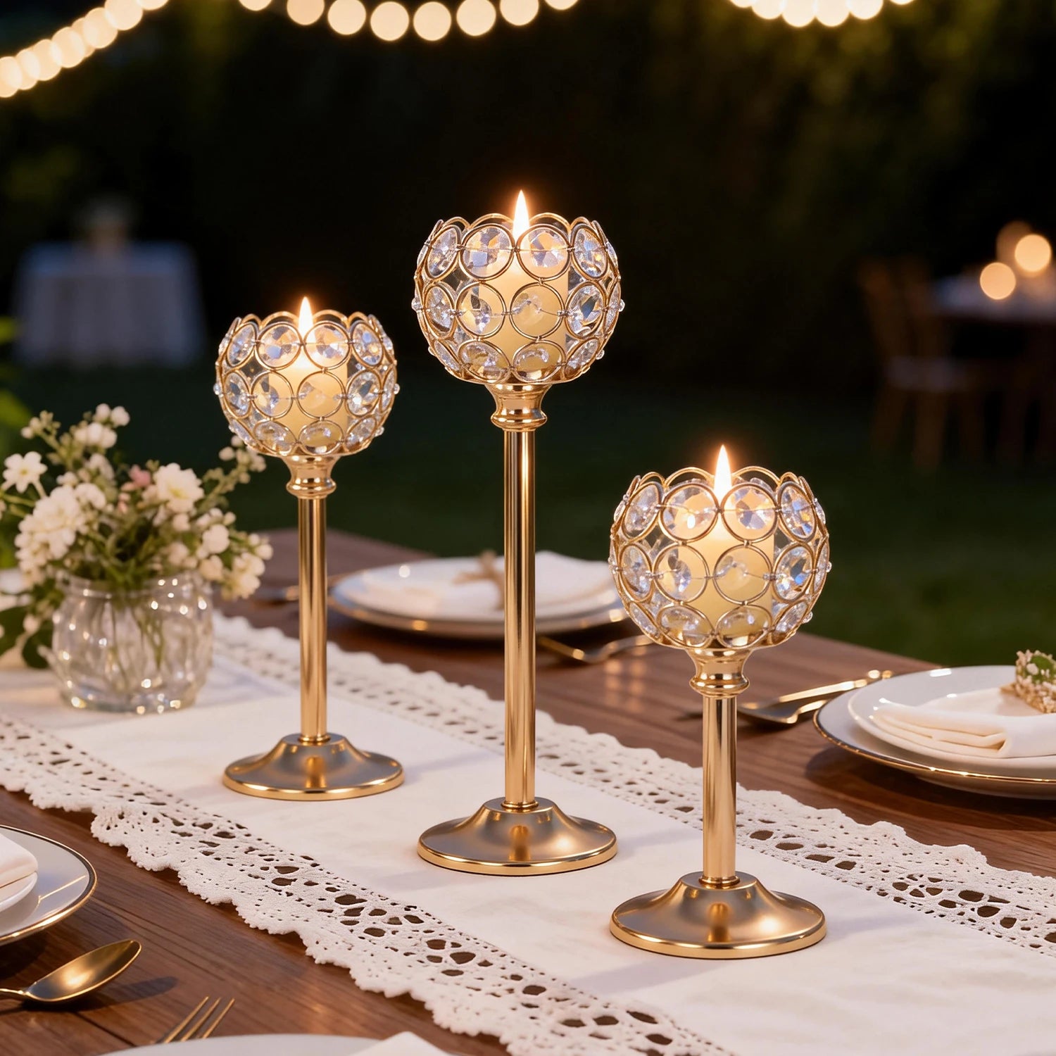 Bougeoir verre transparent – chandelier décoratif