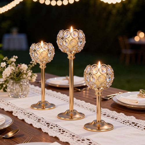 Bougeoir verre transparent – chandelier décoratif