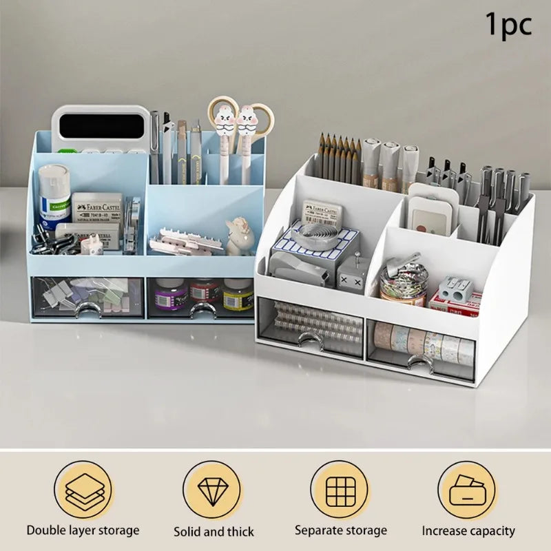 Organiseur Bureau 6 Compartiments — Rangement Papeterie